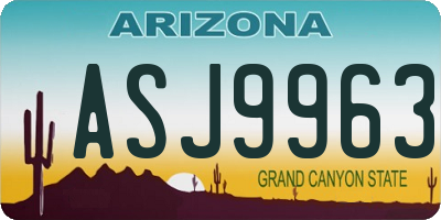 AZ license plate ASJ9963