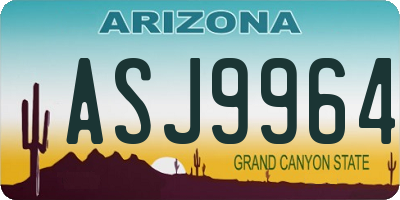 AZ license plate ASJ9964
