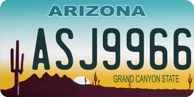 AZ license plate ASJ9966
