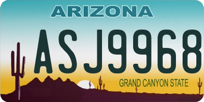 AZ license plate ASJ9968