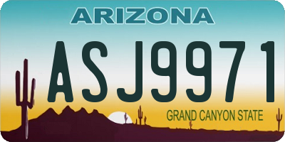 AZ license plate ASJ9971