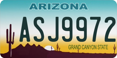 AZ license plate ASJ9972