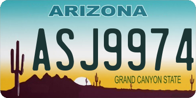 AZ license plate ASJ9974