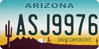 AZ license plate ASJ9976