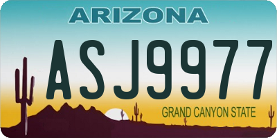AZ license plate ASJ9977
