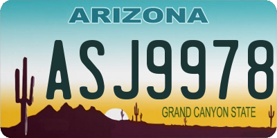 AZ license plate ASJ9978