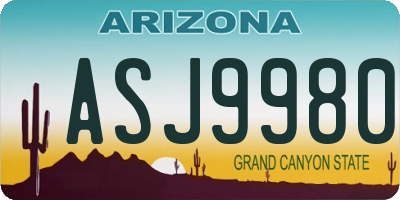 AZ license plate ASJ9980