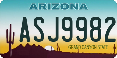 AZ license plate ASJ9982