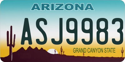 AZ license plate ASJ9983