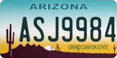 AZ license plate ASJ9984