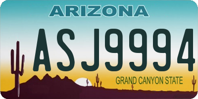 AZ license plate ASJ9994