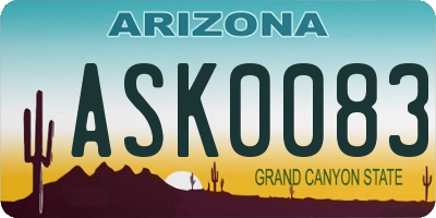 AZ license plate ASK0083