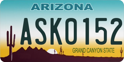 AZ license plate ASK0152