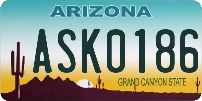 AZ license plate ASK0186