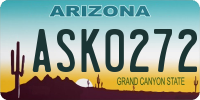 AZ license plate ASK0272