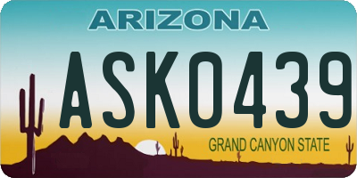 AZ license plate ASK0439