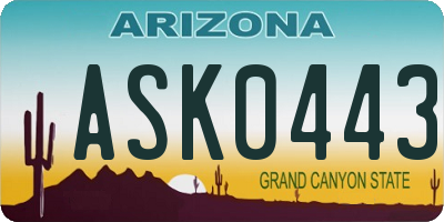 AZ license plate ASK0443