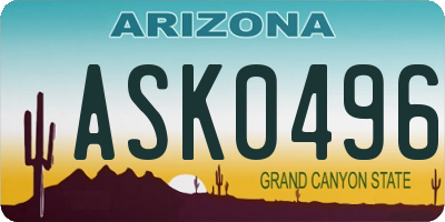 AZ license plate ASK0496