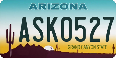AZ license plate ASK0527