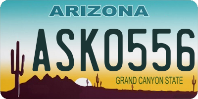 AZ license plate ASK0556