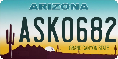 AZ license plate ASK0682