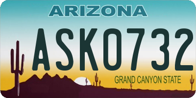 AZ license plate ASK0732