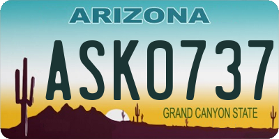 AZ license plate ASK0737