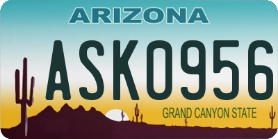 AZ license plate ASK0956