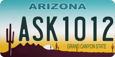 AZ license plate ASK1012