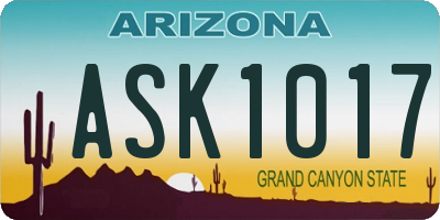 AZ license plate ASK1017