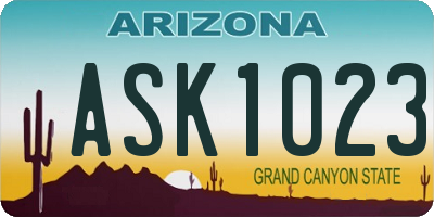 AZ license plate ASK1023