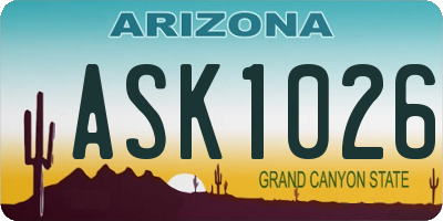 AZ license plate ASK1026