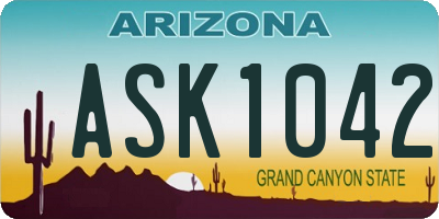 AZ license plate ASK1042