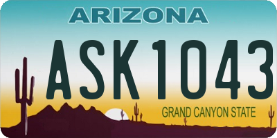 AZ license plate ASK1043