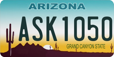 AZ license plate ASK1050