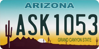 AZ license plate ASK1053