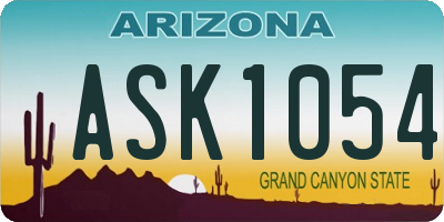 AZ license plate ASK1054