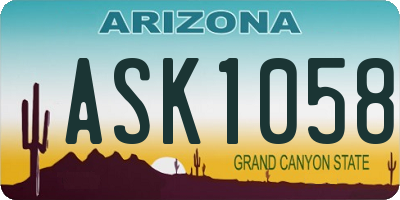 AZ license plate ASK1058
