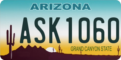 AZ license plate ASK1060