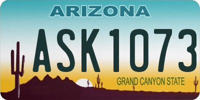 AZ license plate ASK1073