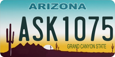 AZ license plate ASK1075