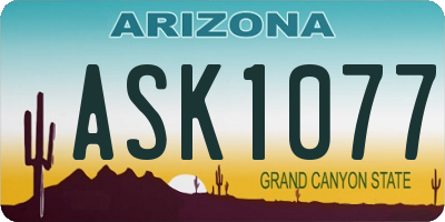 AZ license plate ASK1077