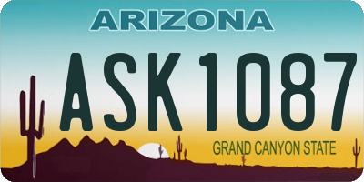 AZ license plate ASK1087