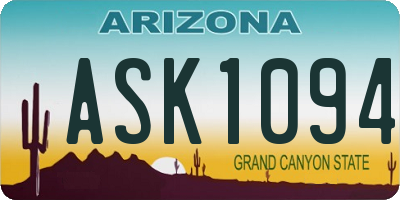 AZ license plate ASK1094