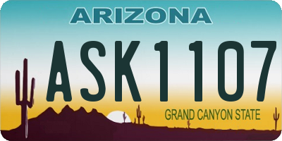 AZ license plate ASK1107