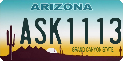 AZ license plate ASK1113
