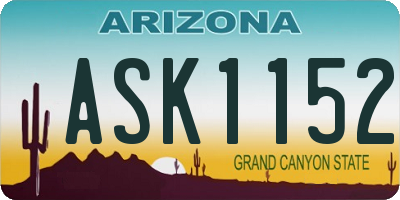 AZ license plate ASK1152