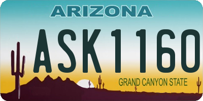 AZ license plate ASK1160