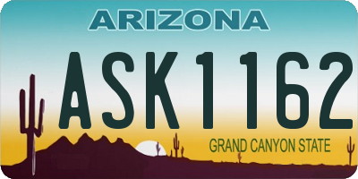 AZ license plate ASK1162