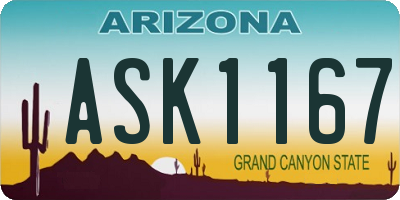 AZ license plate ASK1167